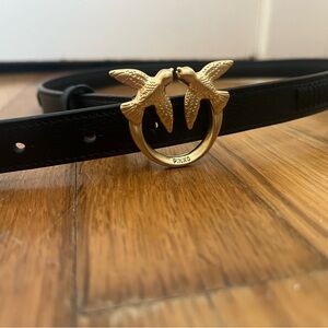 Pinko Love Birds buckle leather belt